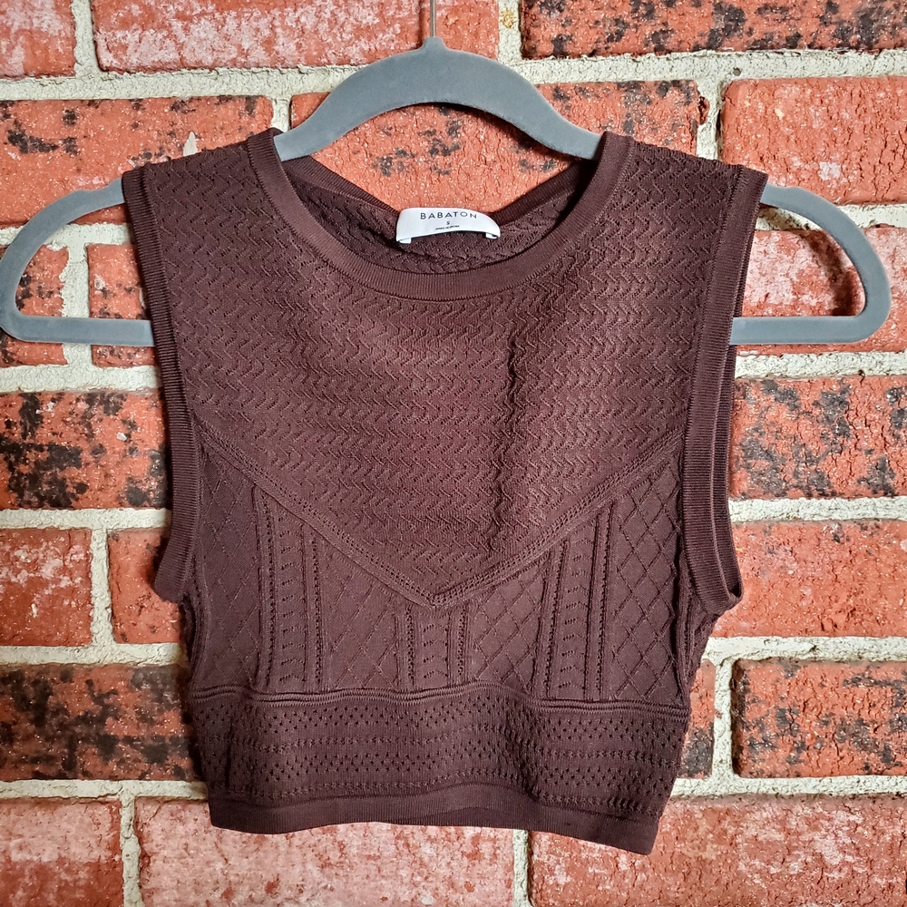 Aritzia Babaton Pointelle Cropped Tank Top